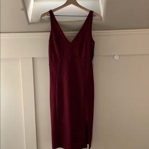 Maroon midi dress